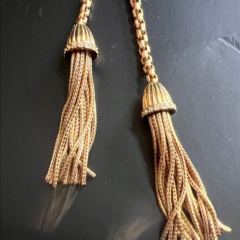 J. Crew Gold Double Tassel Y-Necklace - Picture 3 of 6